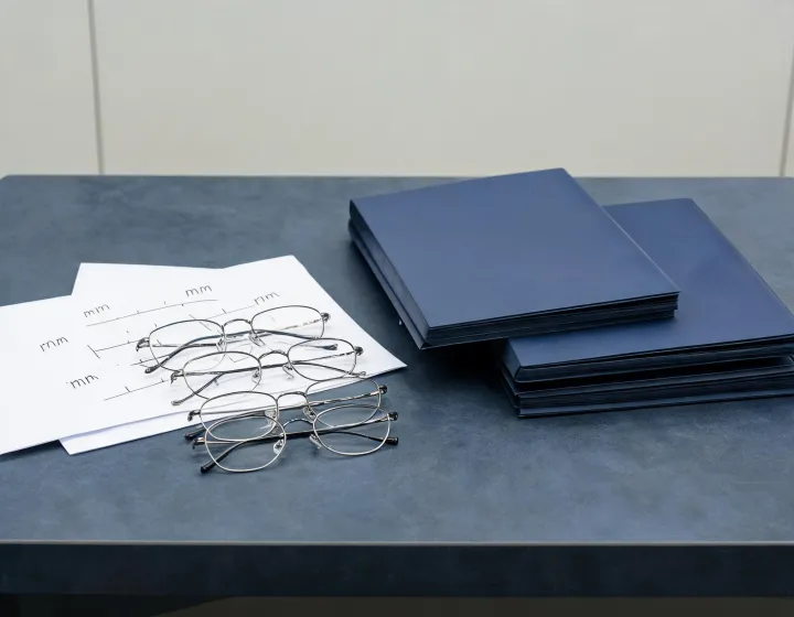 Independent metal frame sourcing desk reviewing millimetre notes