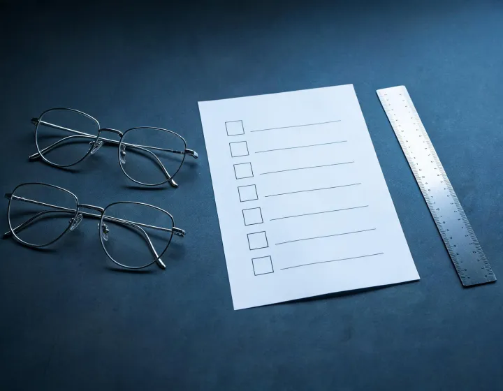 Sheet metal frames factory specification checklist on a desk